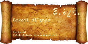 Bokodi Ágnes névjegykártya